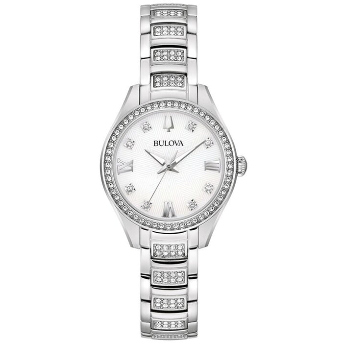 Bulova Women's Crystal Silver Dial Watch - 96L311