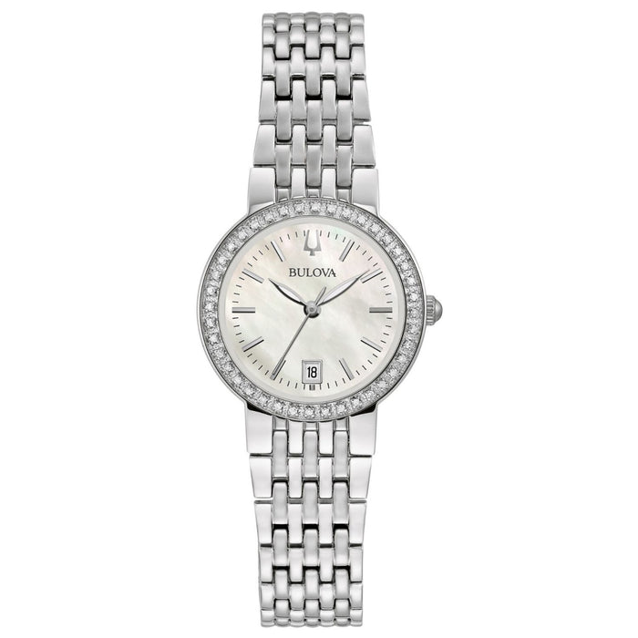 Bulova Women's Diamond White Dial Watch - 96R239