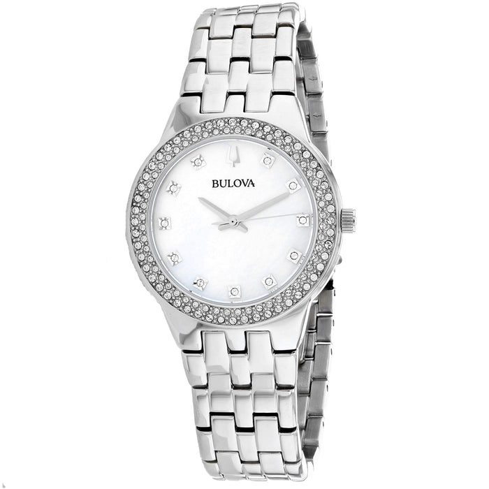 Bulova Women's Swarovski Silver Dial Watch - 96X144