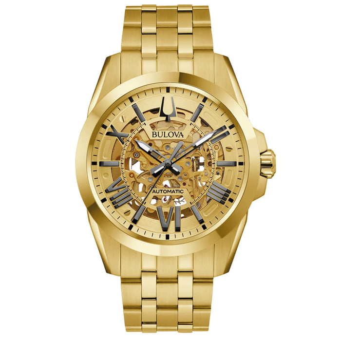 Bulova Men's Sutton Gold Dial Watch - 97A162