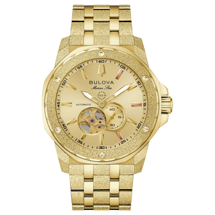 Bulova Men's Marine Star Gold Dial Watch - 97A200
