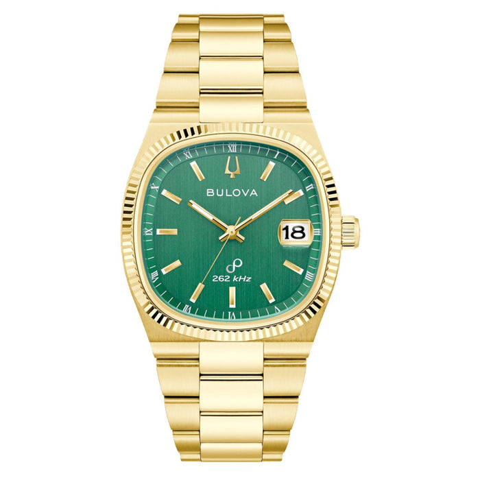 Bulova Men's Seville Green Dial Watch - 97B237
