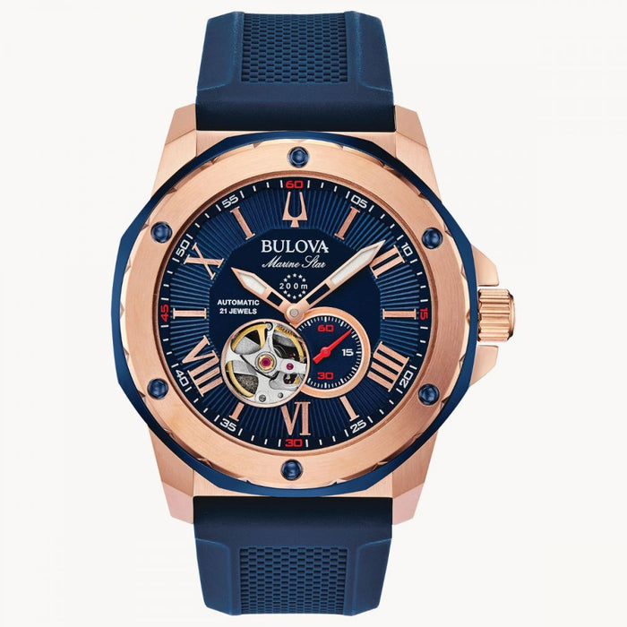 Bulova Men's Marine Star Blue Dial Watch - 98A227