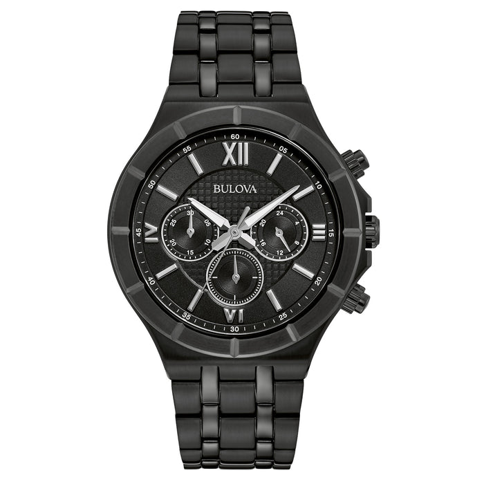 Bulova Men's Black IP Black Dial Watch - 98A242