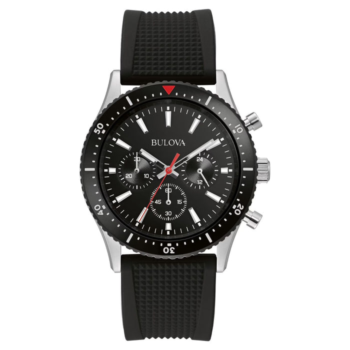 Bulova Men's Chronograph Black Dial Watch - 98A267