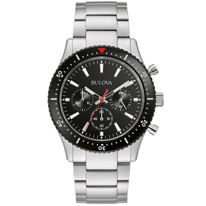 Bulova Men's Chronograph Black Dial Watch - 98A268