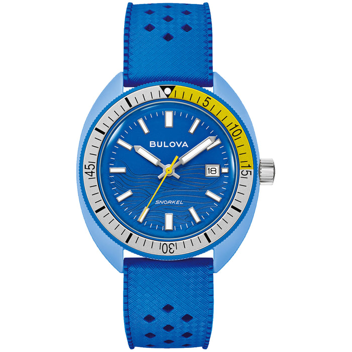 Bulova Men's Snorkel Blue Tang Fish Blue Dial Watch - 98B445