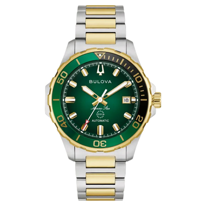 Bulova Men's Marine Star Green Dial Watch - 98B467