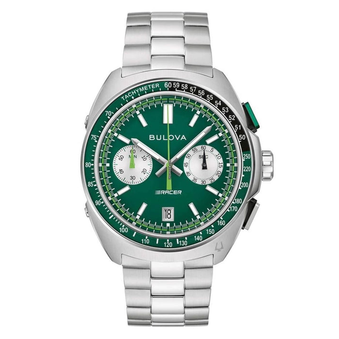 Bulova Men's Racer Green Dial Watch - 98B468