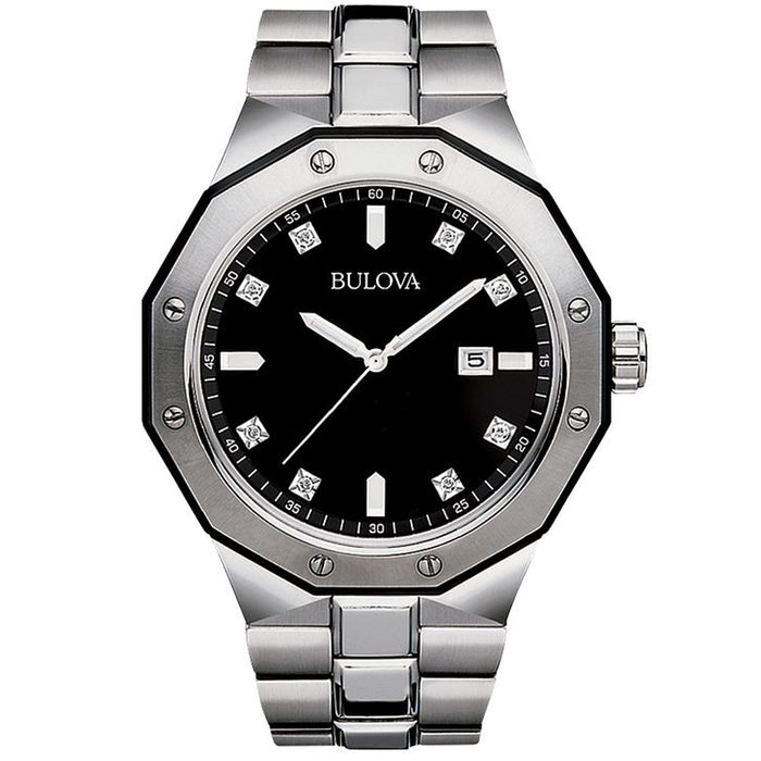 Bulova Men's Classic Black Dial Watch - 98D103