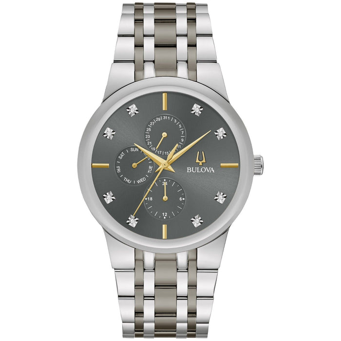 Bulova Men's Modern Diamond Grey Dial Watch - 98D186