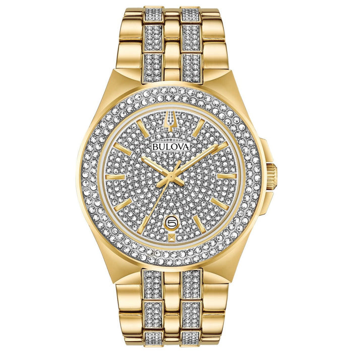 Bulova Men's Crystal Silver Dial Watch - 98K102