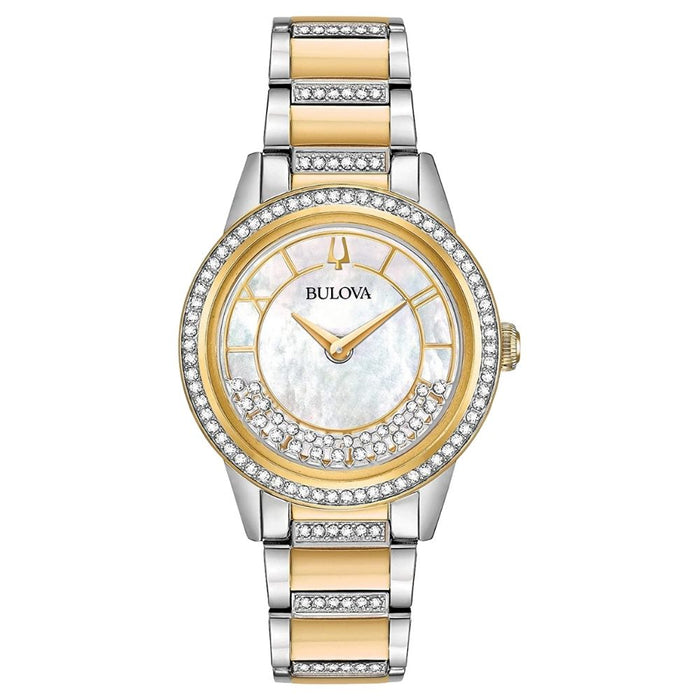 Bulova Women's Crystal Mother Of Pearl Dial Watch - 98L245