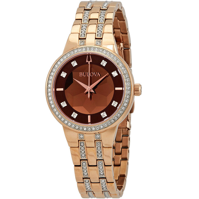 Bulova Women's Phantom Rose Dial Watch - 98L266