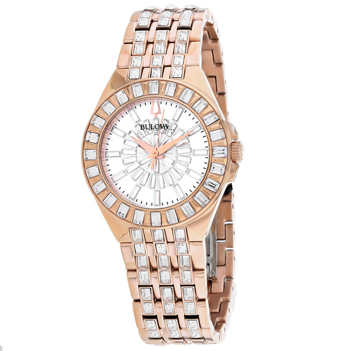 Bulova Women's Phantom White Dial Watch - 98L268