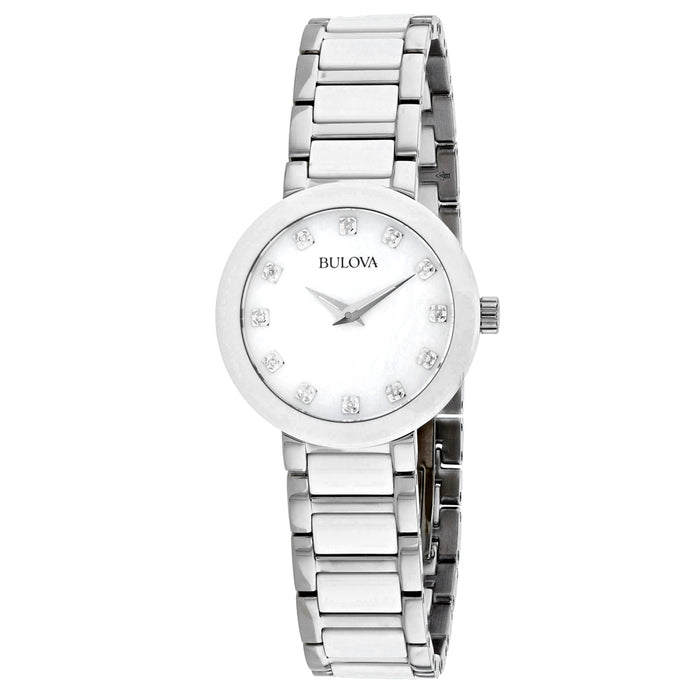 Bulova Women's Crystal Mother of Pearl Dial Watch - 98P158