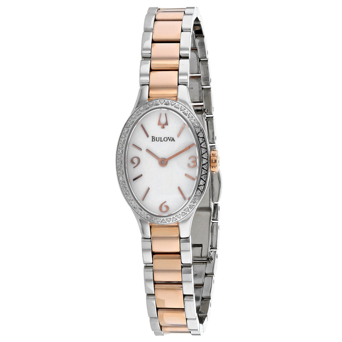 Bulova Women's Diamond White Dial Watch - 98R190