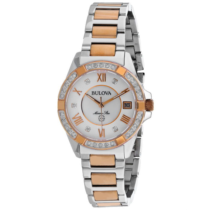 Bulova Women's Marine Silver Dial Watch - 98R234