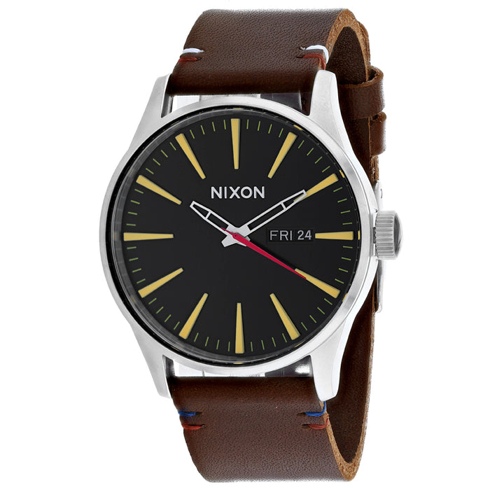 Nixon Men's Sentry Leather Grey Watch - A105-019