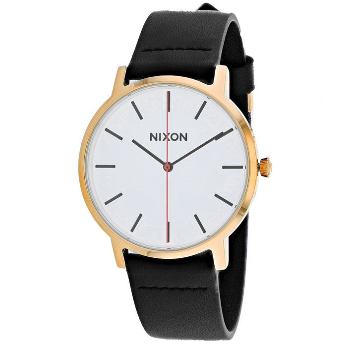 Nixon Men's Porter Leather White Watch - A1058-3157