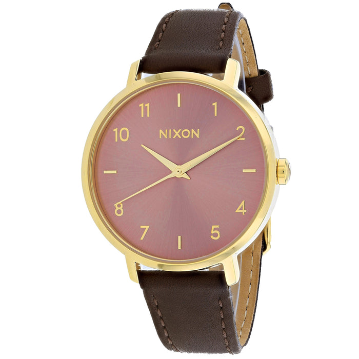 Nixon Women's Arrow Leather Rose Gold Watch - A1091-3006