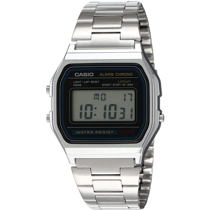 Casio Men's Classic Black Dial Watch - A158WA-1