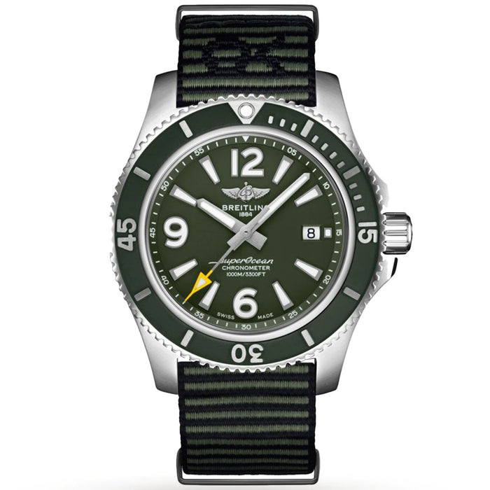 Breitling Men's Superocean II Green Dial Watch - A17367A11L1W1