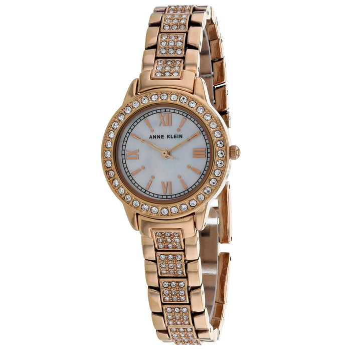 Anne Klein Women's Swarvoski Crystal Mop Dial Watch - AK-1492RGST