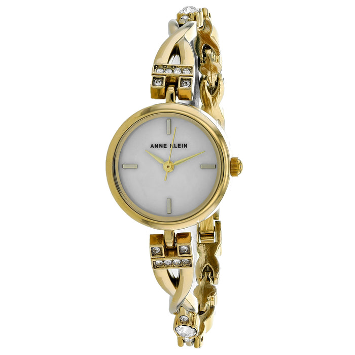 Anne Klein Women's Swarvoski Crystal White Dial Watch - AK-3082GBST