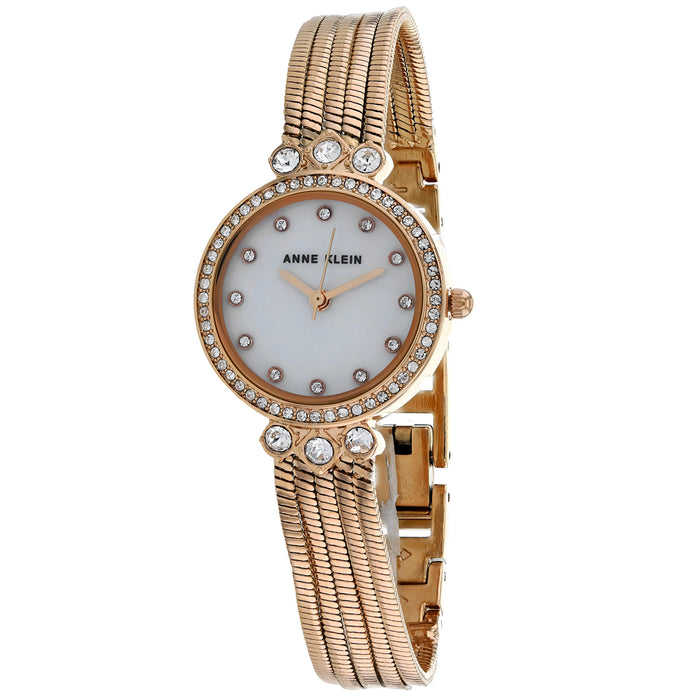 Anne Klein Women's Swarvoski Crystal Mop Dial Watch - AK-3302RGST