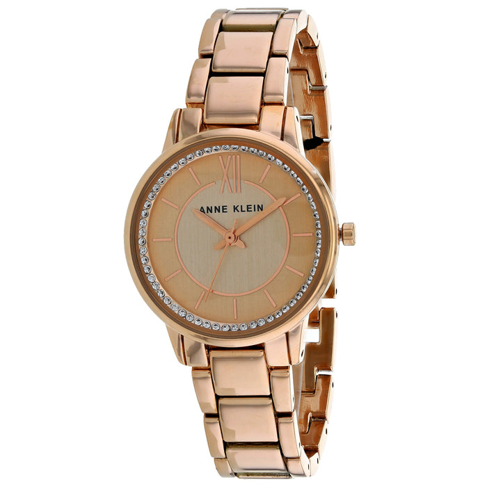 Anne Klein Women's Swarvoski Crystal Rose gold Dial Watch - AK-3520RGST