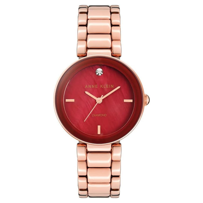 Anne Klein Women's Ceramic Red Dial Watch - AK/1362BYRG