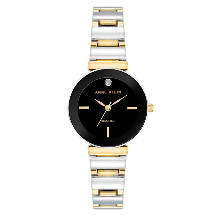 Anne Klein Women's Accented Black Dial Watch - AK/2435BKTT