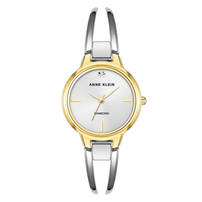 Anne Klein Women's Bangle White Dial Watch - AK/2627SVTT
