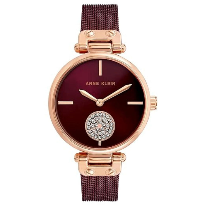 Anne Klein Women's Crystal Burgundy Dial Watch - AK/3000RGBY