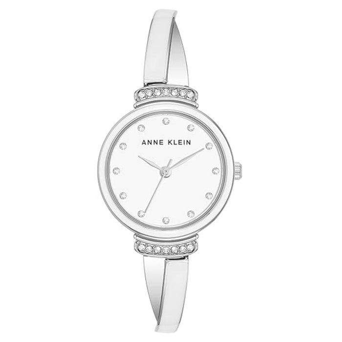 Anne Klein Women's Crystal White Dial Watch - AK/3293WTST