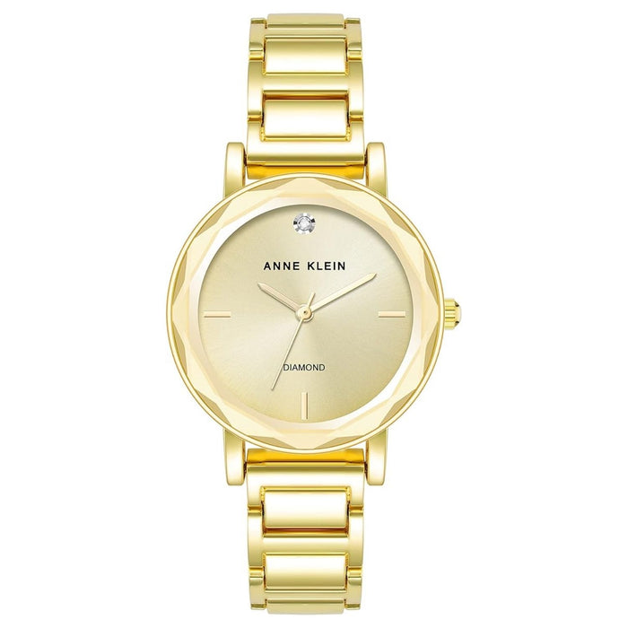Anne Klein Women's Classic Gold Dial Watch - AK/3966CHGB
