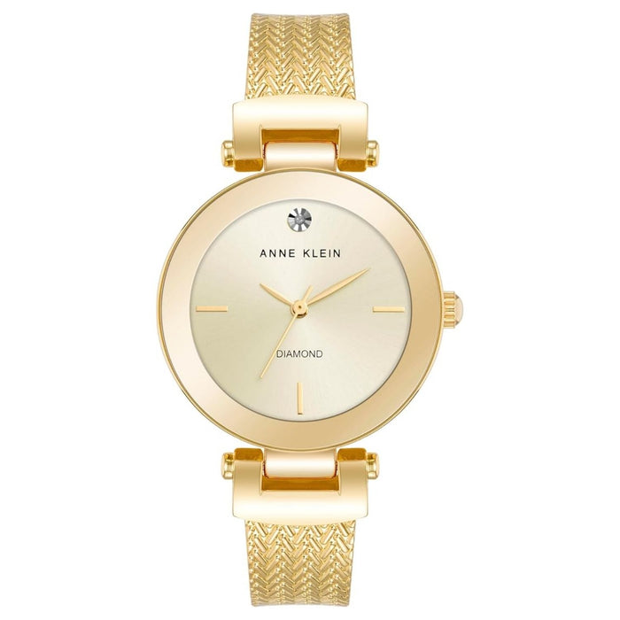 Anne Klein Women's Classic Gold Dial Watch - AK/5076CHGB