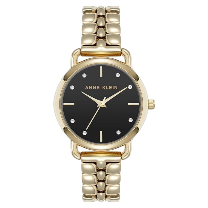Anne Klein Women's Crystal Black Dial Watch - AK/5234BKGB