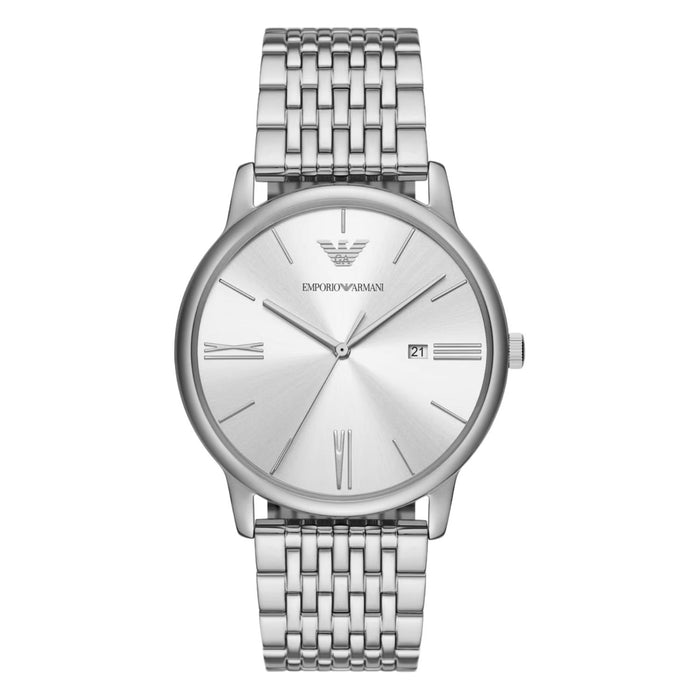 Emporio Armani Men's Minimalist Silver Dial Watch - AR11599