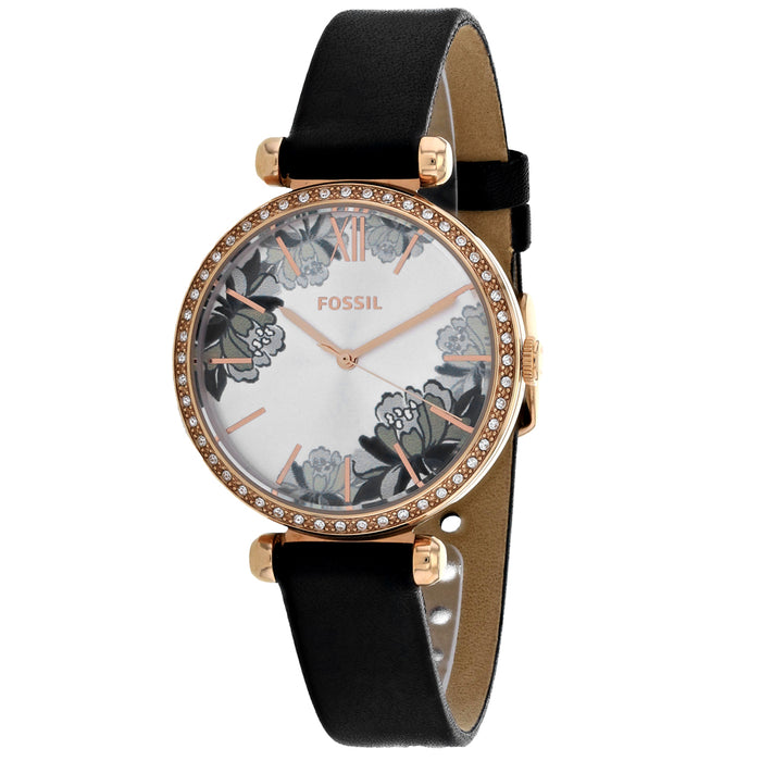 Fossil Women's Tillie Floral Silver Dial Watch - BQ3572