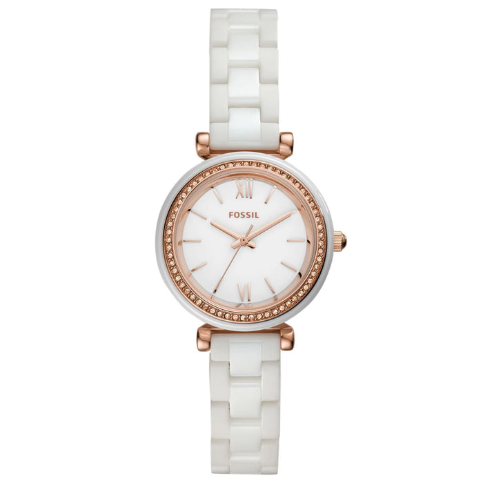 Fossil Women's Carlie White Dial Watch - CE1104