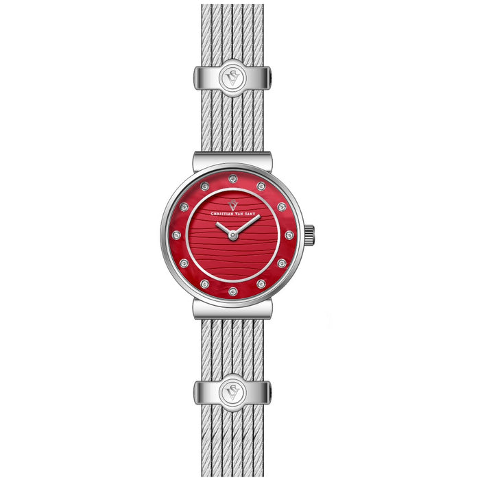Christian Van Sant Women's Cavo Red Dial Watch - CV1294