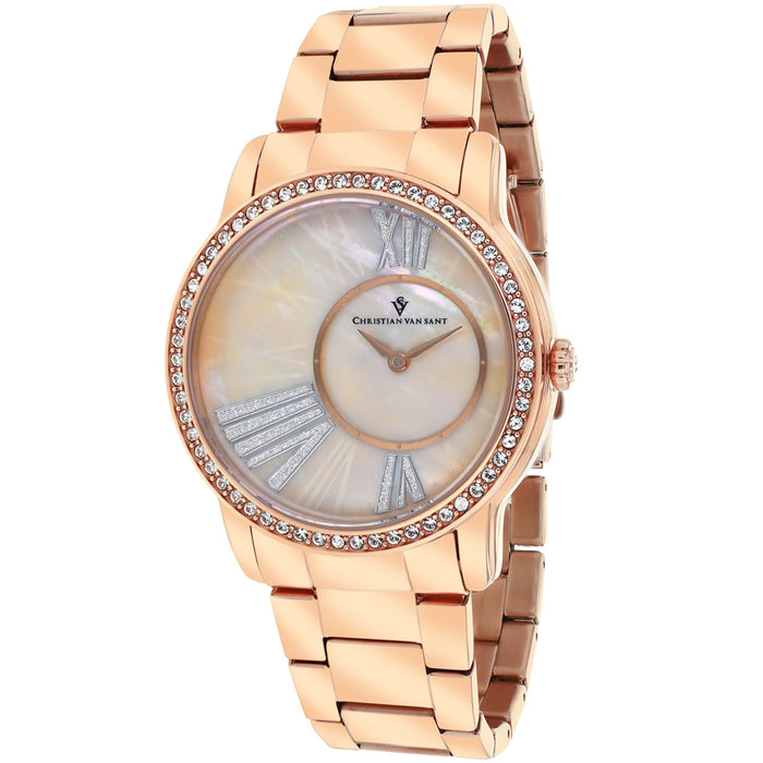 Christian Van Sant Women's Exquisite Pink MOP Dial Watch - CV3613