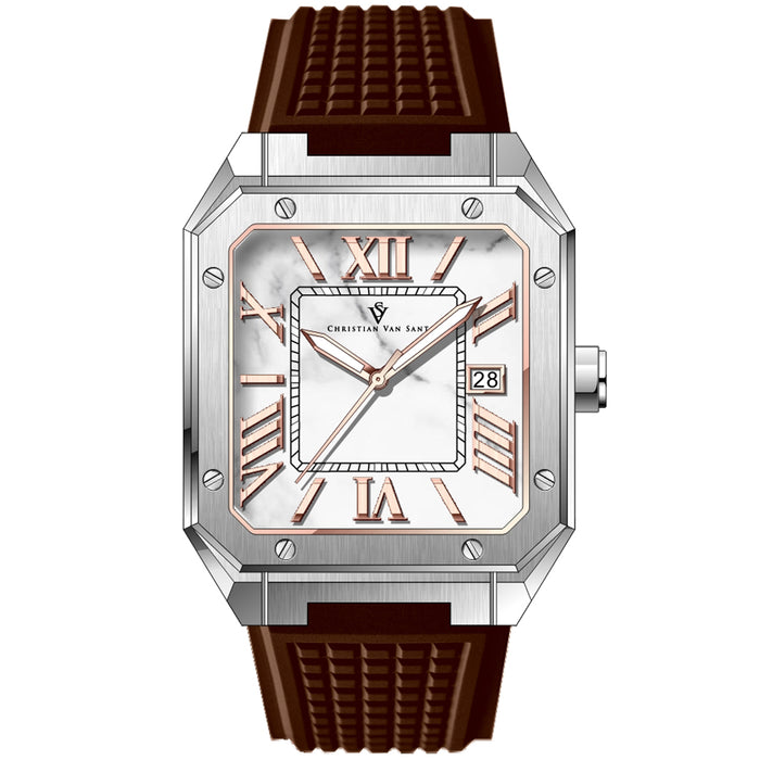 Christian Van Sant Men's Mosaic White Dial Watch - CV6184