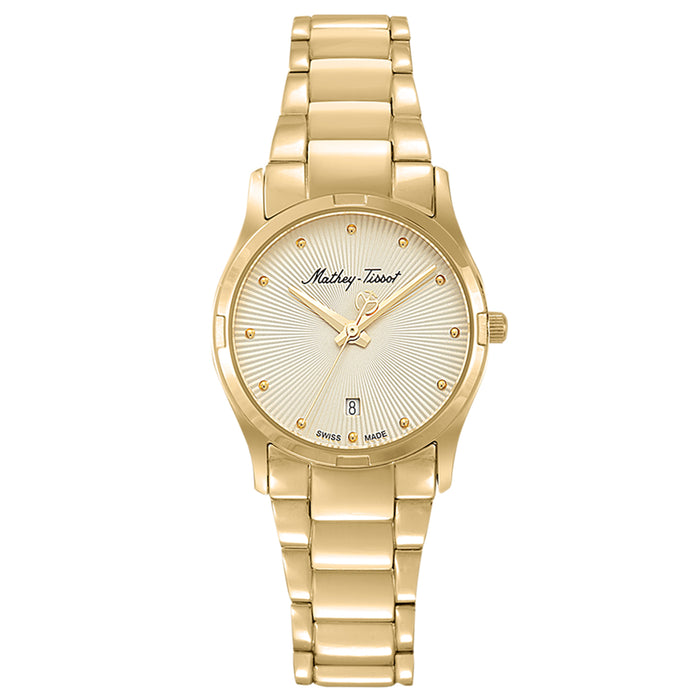 Mathey Tissot Women's Classic Gold Dial Watch - D2111PDI