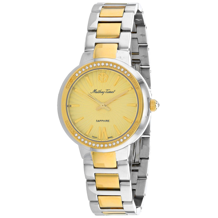 Mathey Tissot Women's Lucrezia Crystal Gold Dial Watch - D3082BDI