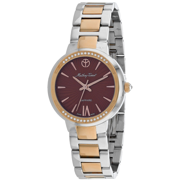 Mathey Tissot Women's Lucrezia Crystal Orange Dial Watch - D3082RM