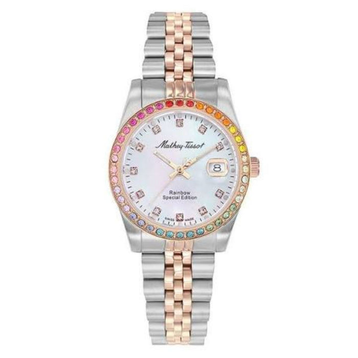 Mathey Tissot Women's Rainbow White Dial Watch - D809BQI