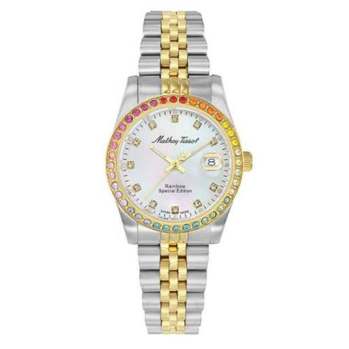 Mathey Tissot Women's Rainbow White Dial Watch - D809BQYI